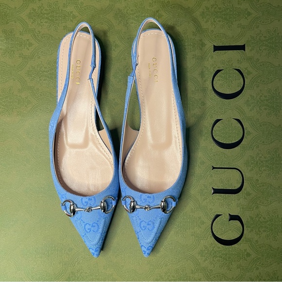 SOLD! NWT Gucci flats sandals slingback size 39 - Picture 3 of 9